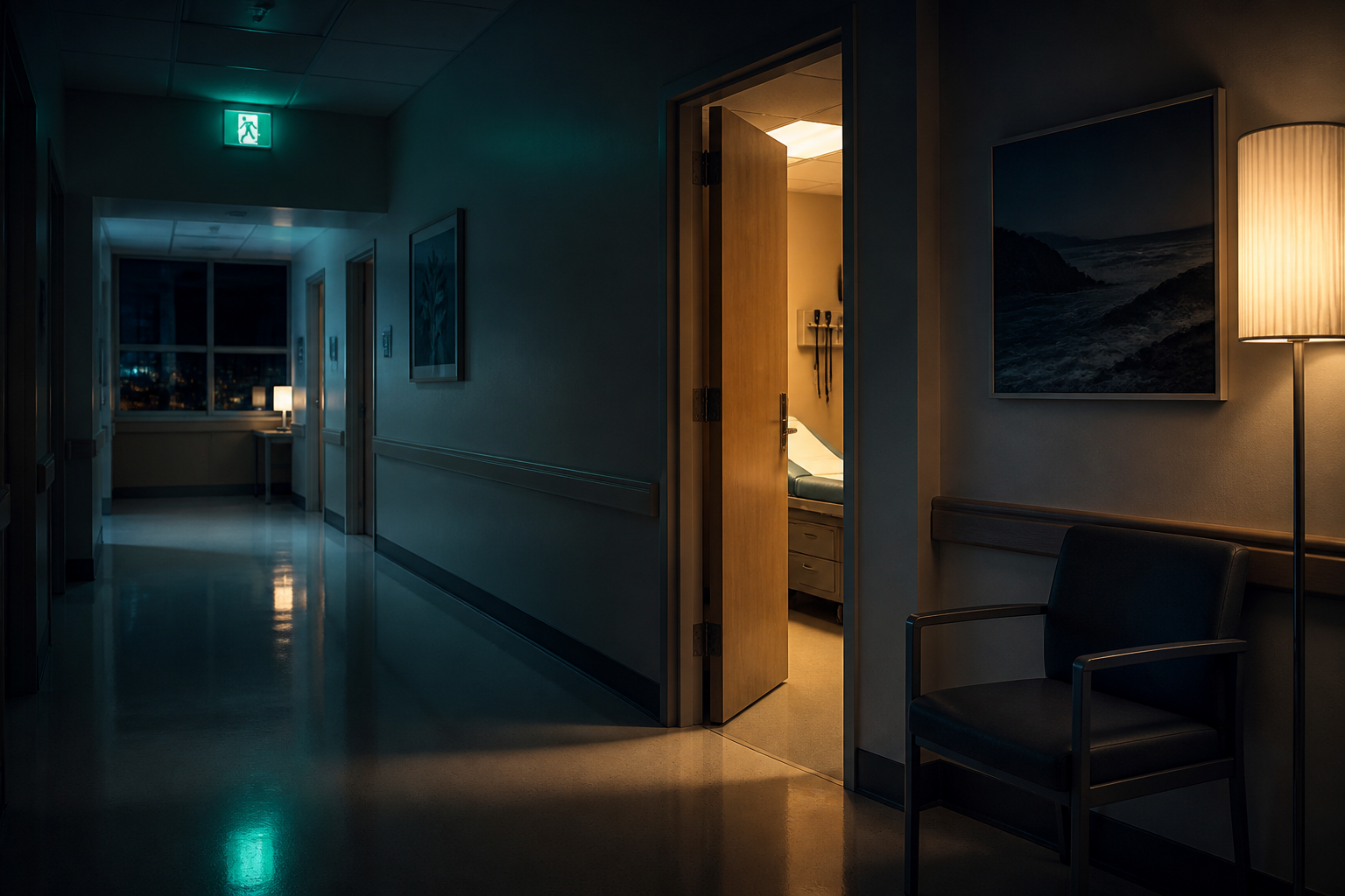 Calm clinical setting suggesting support during crisis